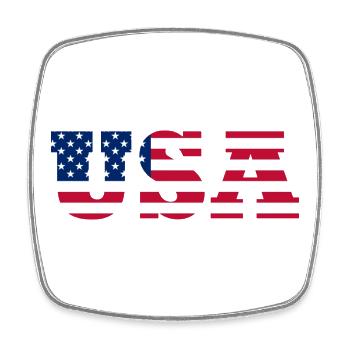 Stars & Stripes Lettermark USA - Viereckiger Kühlschrankmagnet - Weiß - Vorne