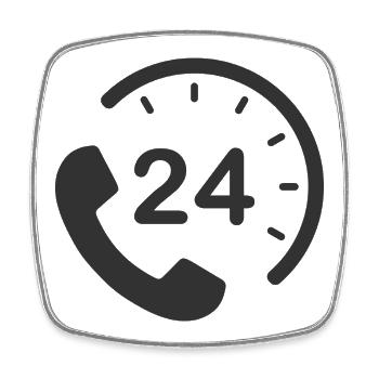 24/7 h Service - Viereckiger Kühlschrankmagnet - Weiß - Vorne