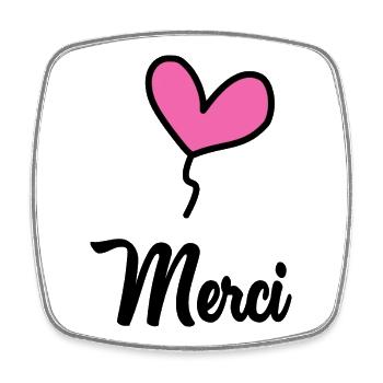 MERCI. MAÎTRESSE. MAÎTRE. MERCI MAÎTRESSE - Magnet carré - blanc - Devant