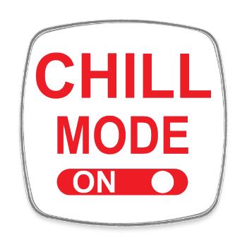 Chill-Modus EIN - Viereckiger Kühlschrankmagnet - Weiß - Vorne