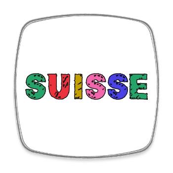 SUISSE. PAYS. GENEVE. HUMOUR. DRAPEAU. GENEVE - Magnet carré - blanc - Devant