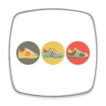 Sneakers retro - Magnet carré - blanc - Devant