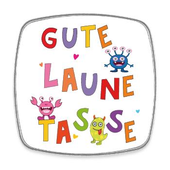 gute Laune Tasse - Viereckiger Kühlschrankmagnet - Weiß - Vorne