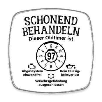 97. Geburtstag Schonend Behandeln Oldtimer Ist 97 - Viereckiger Kühlschrankmagnet - Weiß - Vorne