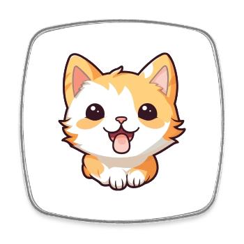 Pixie Bob Katze Cartoon Aquarell Illustration - Viereckiger Kühlschrankmagnet - Weiß - Vorne