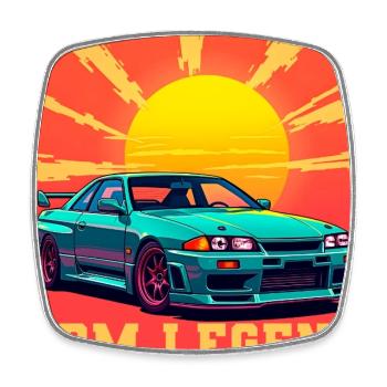 JDM Legend Sonnenaufgang - Viereckiger Kühlschrankmagnet - Weiß - Vorne