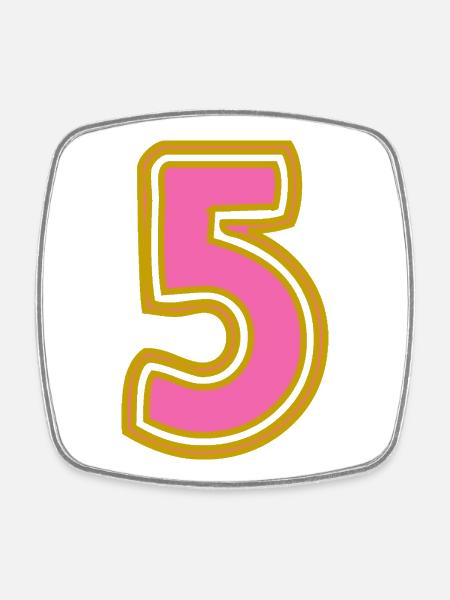 5. 5 ANS. 5e ANNIVERSAIRE. ANNIVERSAIRE 5 ANS - Magnet carré - blanc