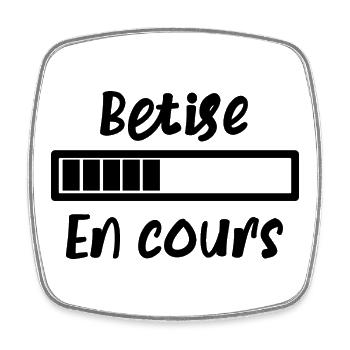 Bêtise en cours - Magnet carré - blanc - Devant
