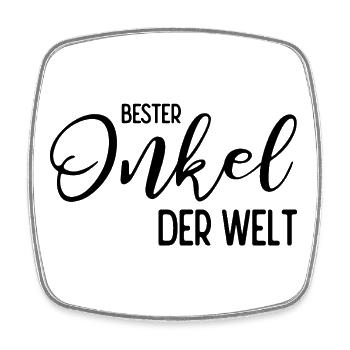 Bester Onkel der Welt - Viereckiger Kühlschrankmagnet - Weiß - Vorne