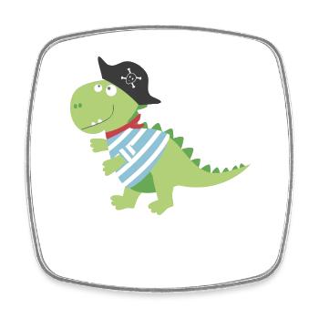 Dino Pirat costume de pirate costume Halloween Carnaval garçon - Magnet carré - blanc - Devant