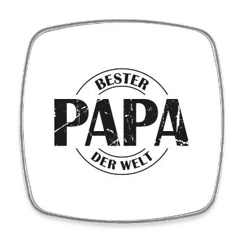 Bester Papa der Welt - Viereckiger Kühlschrankmagnet - Weiß - Vorne