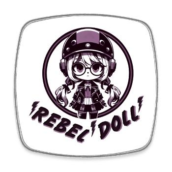 Poupée rebelle - Magnet carré - blanc - Devant