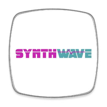 Synthwave - Square fridge magnet - white - Front