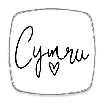 Cymru Calon Wales Herz - Viereckiger Kühlschrankmagnet - Weiß - Vorne