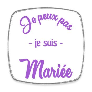 MARIEE. COUPLE. JUST MARRIED. EVJF - Magnet carré - blanc - Devant