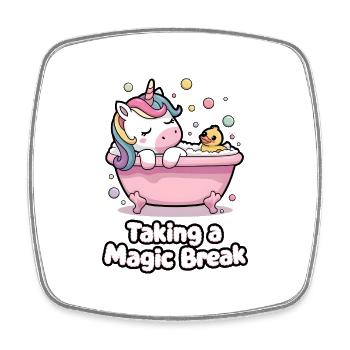 Taking A Magic Break - Square fridge magnet - white - Front