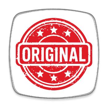 Conception originale du badge en caoutchouc Grunge - Magnet carré - blanc - Devant