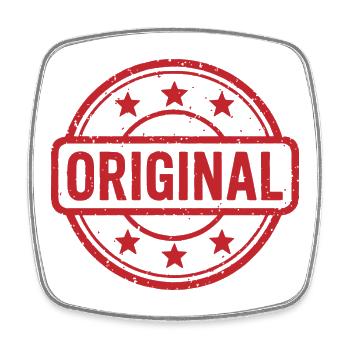 Conception originale du badge en caoutchouc Grunge - Magnet carré - blanc - Devant