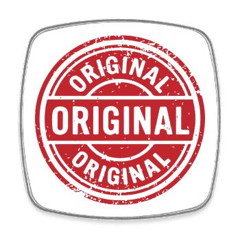 Conception originale du badge en caoutchouc Grunge - Magnet carré - blanc - Devant