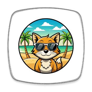 Lunettes de soleil Foldex Cat Breed Cartoon Beach - Magnet carré - blanc - Devant