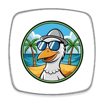 Gans Lustige Cartoon Sommer Strand Sonnenbrille Cool - Viereckiger Kühlschrankmagnet - Weiß - Vorne