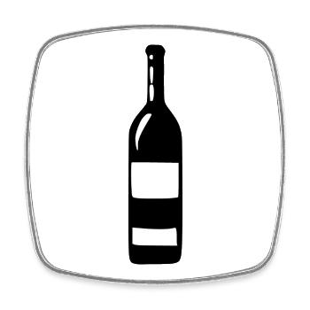 Wine Wine Bottle White Wine Red Wine Gift - Square fridge magnet - white - Front