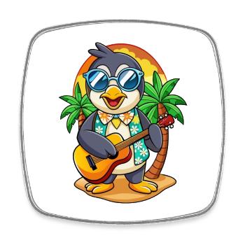 Lustige Pinguin Sommer Strand Sonnenbrille Hawaiianisch - Viereckiger Kühlschrankmagnet - Weiß - Vorne