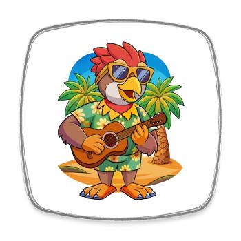 Lustige Falke Sommer Strand Sonnenbrille Hawaiianisch - Viereckiger Kühlschrankmagnet - Weiß - Vorne