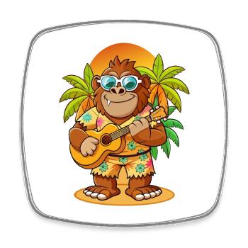Lustige Bigfoot Cartoon Sommer Strand Sonnenbrille - Viereckiger Kühlschrankmagnet - Weiß - Vorne