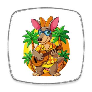 Lunettes de soleil de plage d’été de dessin animé Aardvark drôle - Magnet carré - blanc - Devant