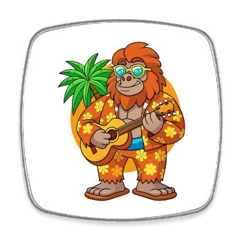 Lustige Bigfoot Cartoon Sommer Strand Sonnenbrille - Viereckiger Kühlschrankmagnet - Weiß - Vorne