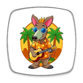 Lustige Erdferkel Cartoon Sommer Strand Sonnenbrille - Viereckiger Kühlschrankmagnet - Weiß - Vorne