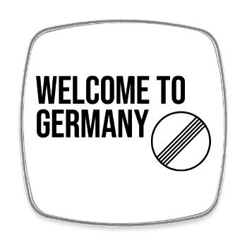 WELCOME TO GERMANY by Unbegrenzt Apparel - Viereckiger Kühlschrankmagnet - Weiß - Vorne