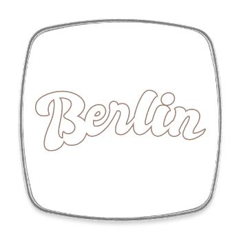 Berlin Lettrage majuscule allemand - Magnet carré - blanc - Devant