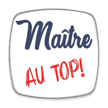 MASTER AT THE TOP - Square fridge magnet - white - Front