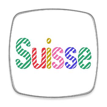SCHWEIZ. HUMOR. LAND. FLAGGE. GENF. LAUSANNE - Viereckiger Kühlschrankmagnet - Weiß - Vorne