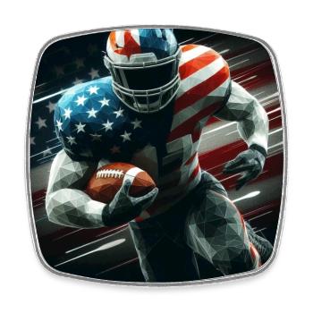 Patriotischer American Football - Viereckiger Kühlschrankmagnet - Weiß - Vorne