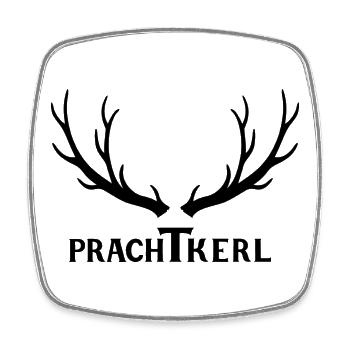 Prachtkerl Hirschgeweih Geschenk - Idee - Viereckiger Kühlschrankmagnet - Weiß - Vorne