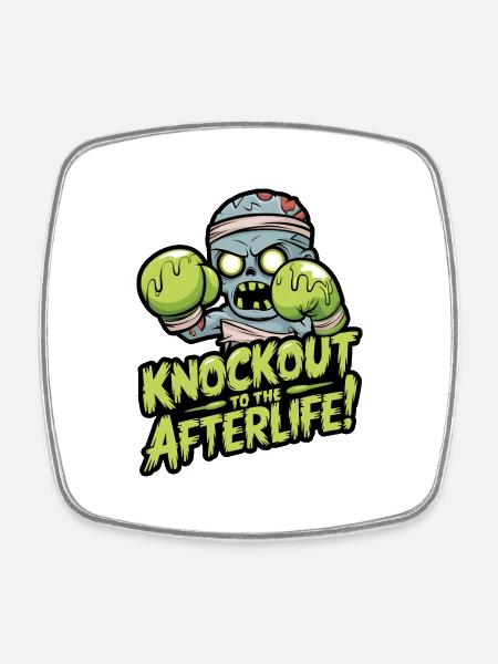 Knockout To The - Square fridge magnet - white