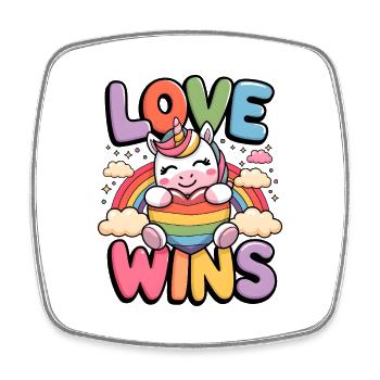 Love Wins - Square fridge magnet - white - Front