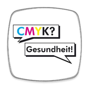 CMYK Grafiker Nerd Spruch Geschenk Shirt - Viereckiger Kühlschrankmagnet - Weiß - Vorne