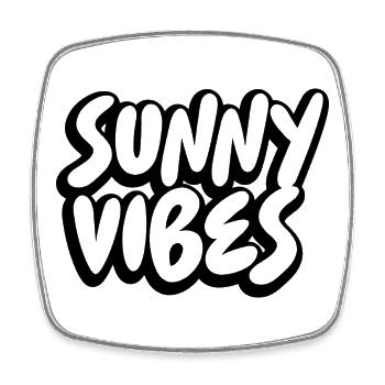 SUNNY VIBES - Viereckiger Kühlschrankmagnet - Weiß - Vorne