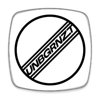 UNBGRNZT by Unbegrenzt Apparel - Viereckiger Kühlschrankmagnet - Weiß - Vorne