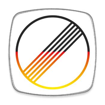 UNBEGRENZT DEUTSCHLAND by Unbegrenzt Apparel - Viereckiger Kühlschrankmagnet - Weiß - Vorne