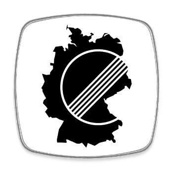 UNBEGRENZT DEUTSCHLAND by Unbegrenzt Apparel - Viereckiger Kühlschrankmagnet - Weiß - Vorne