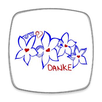 Danke - Viereckiger Kühlschrankmagnet - Weiß - Vorne