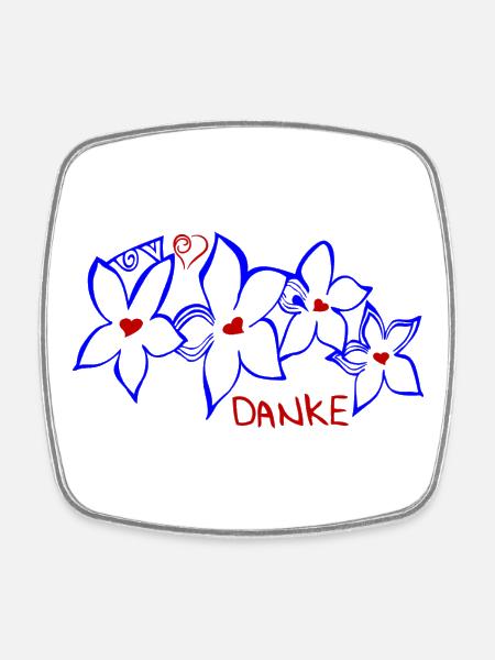 Danke - Viereckiger Kühlschrankmagnet - Weiß