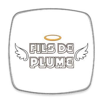 Fils de Plume  - Magnet carré - blanc - Devant
