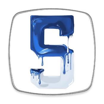 NON. 5 NUMÉRO 5 BLEU BLANC 5E ANNIVERSAIRE - Magnet carré - blanc - Devant