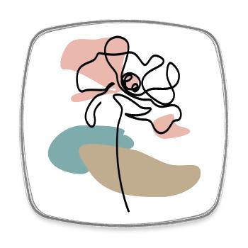 Abstrakte Mohnblume Poppies line art Farbklecks - Viereckiger Kühlschrankmagnet - Weiß - Vorne